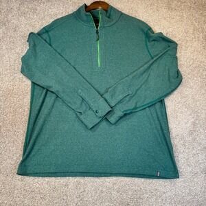 Stio Mens XL Sweetwater Fleece Quarter Zip Pullover Green